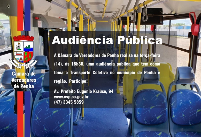 Audiência pública vai debater o transporte coletivo no município de Penha