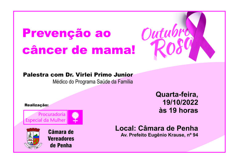 Procuradoria da Mulher de Penha realiza palestra sobre prevenção ao câncer de mama