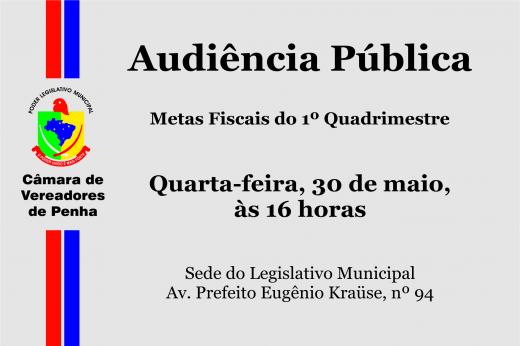 Comissão de finanças realiza audiência pública na quarta (30)