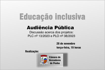 Audiência pública vai discutir projetos que tratam de inclusão educacional